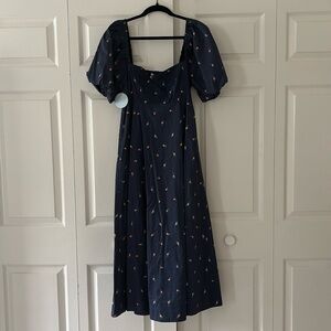 Hill House Matilda Dress in Navy Petit Fleur